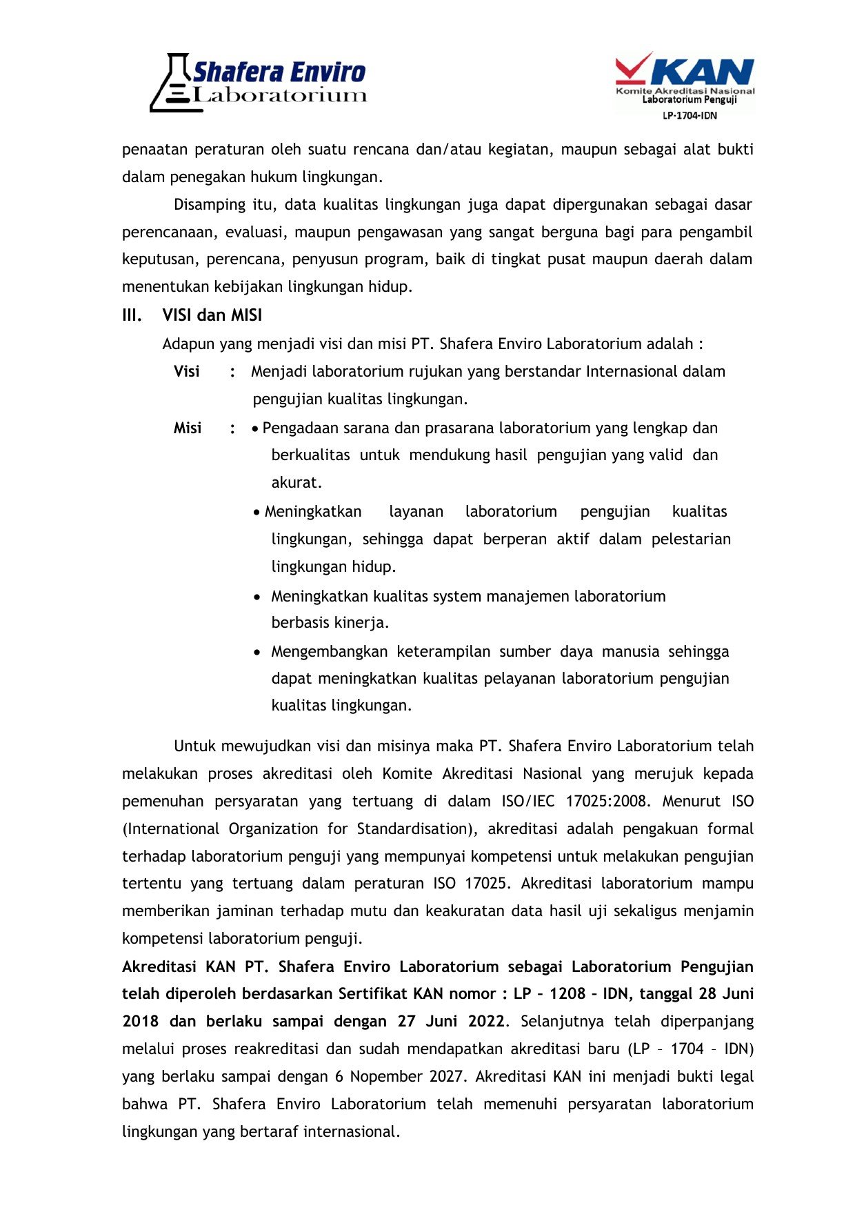 Visi dan misi